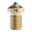 Diamondback Nozzles – V6 Compatible – Polycrystalline Solid Diamond Tip 3D Printer Nozzles, Improved Extrusion, Any Filament, Long Life, Wear Resistant, USA Made (Brass) (0.4mm)