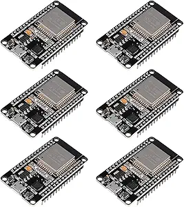 DORHEA 6PCS ESP32 ESP-32S WiFi Development Board NodeMCU ESP-WROOM-32 Microcontroller 2.4GHz Dual-Core WiFi Bluetooth Processor Integrated Chip CP2102