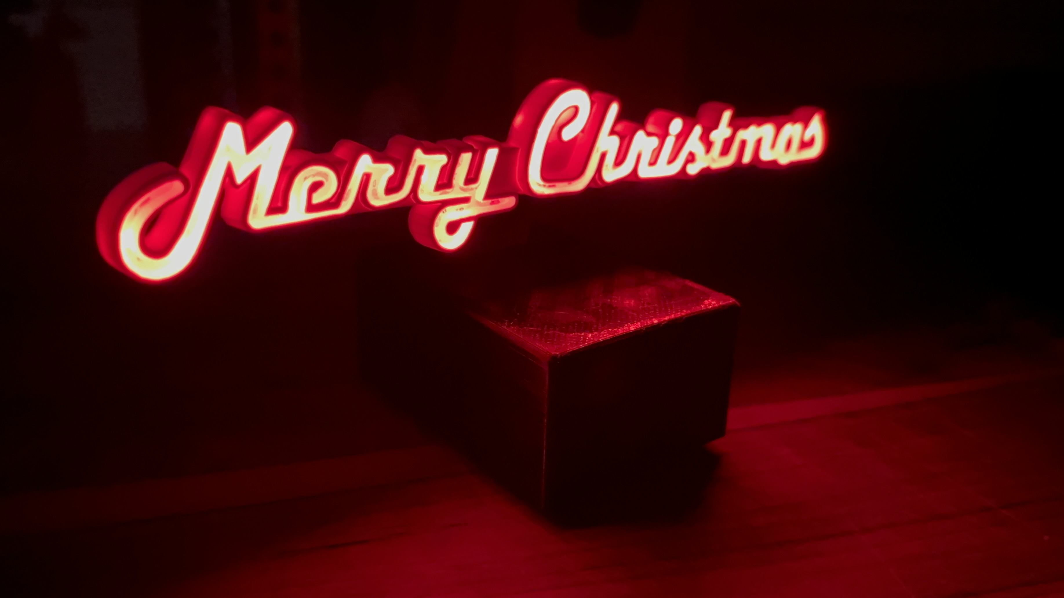 Merry Christmas lighted sign
