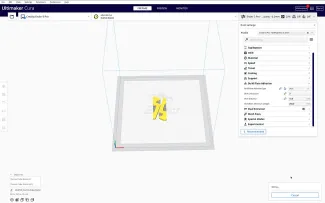 Slicing the model in Cura to prepare for 3-D printing