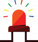 Stylized icon graphic of an LED