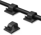 WIIBROOK 50pcs Cable Clips, Adhesive Cable Organizer Cord Holder, Durable Strong Cable Wire Management for Car, Office and Home (Black)