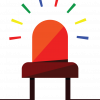 Stylized icon graphic of an LED