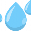 Three blue raindrops