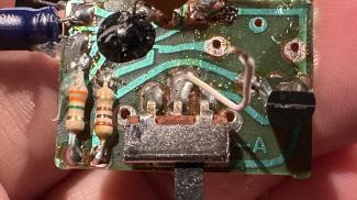 Close up of a circuit board and components